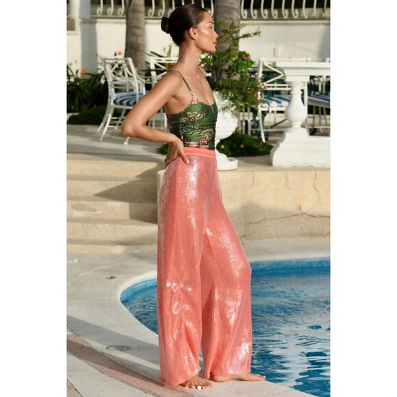 New Anthropologie Hutch Zenna Floral Print One-Piece Swimsuit Ruched Belted Tie - Picture 12 of 15